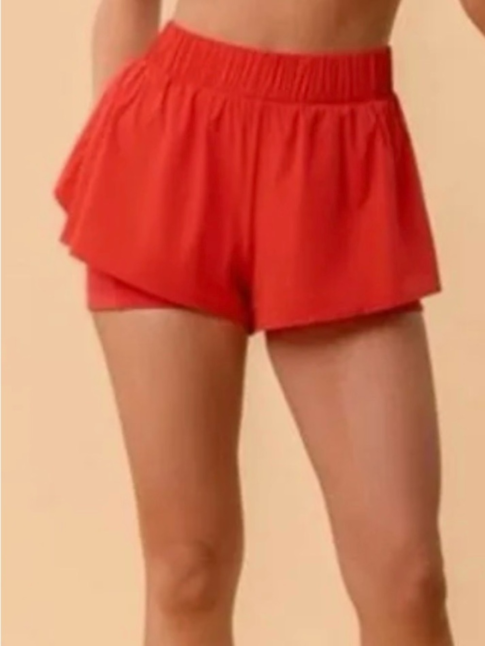 Blogilates Ruffle Short in Spicy Orange -Small - Picture 2 of 4